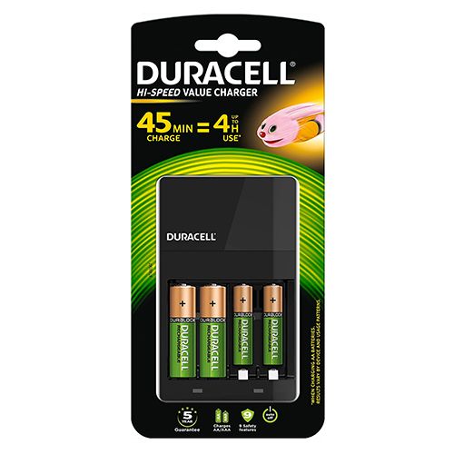 Зарядное устройство Duracell Hi-Speed Value CEF 14, 2*АА/2*ААА, черное / Портативные зарядные устройства