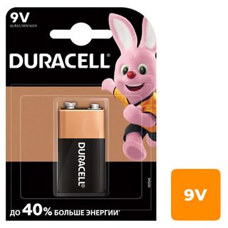 Батарея Duracell крона 9V/B, MN1604, 9 V, Alkaline, баға бір дана үшін / Батареялар
