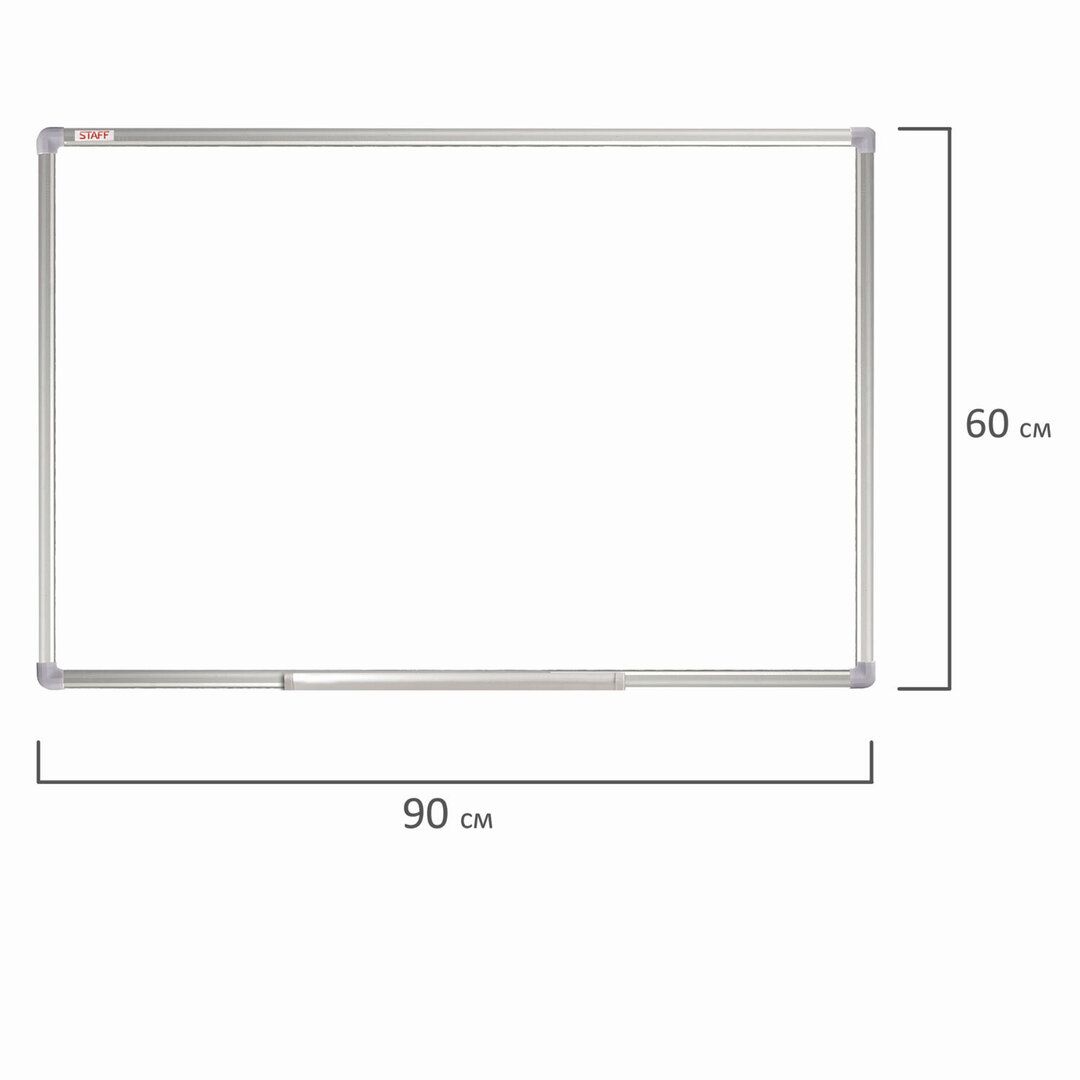Доска магнитно-маркерная Staff, размер 60*90 см, с полочкой для аксессуаров / Магнитно-маркерные доски №2