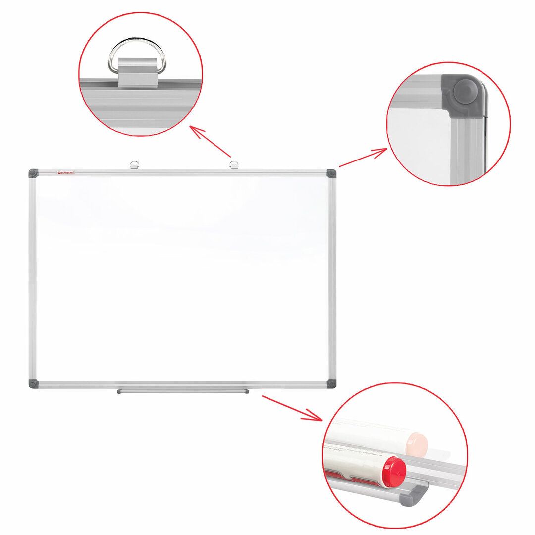 Доска магнитно-маркерная Brauberg "Extra", размер 60*90 см, с полочкой для аксессуаров / Магнитно-маркерные доски №3 oe.kz Доска магнитно-маркерная Brauberg "Extra", размер 60*90 см, с полочкой для аксессуаров / Магнитно-маркерные доски №3