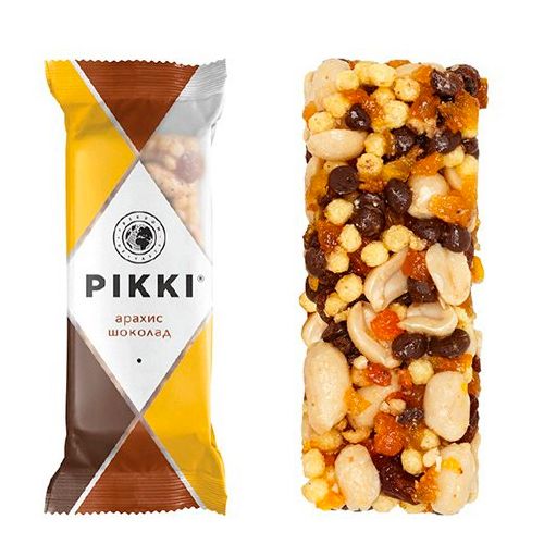 Батончик PIKKI "Орехово-фруктовый арахис-шоколад", 35 гр / Здоровое питание №2 oe.kz Батончик PIKKI "Орехово-фруктовый арахис-шоколад", 35 гр / Здоровое питание №2