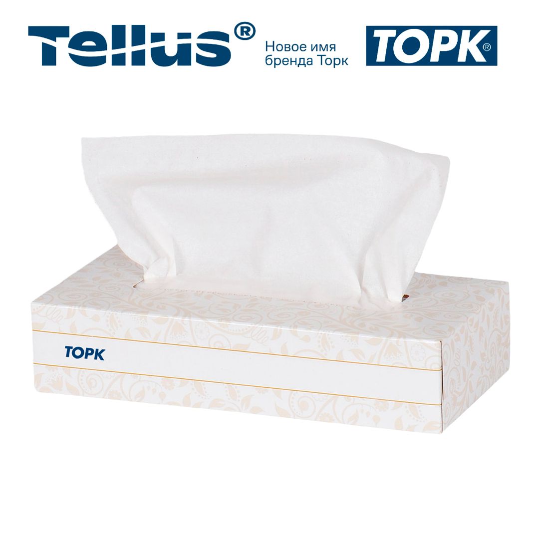 Салфетки Tork, 2-х слойные, 100 шт., размер листа 20,8*19 см, в картонном боксе, белые / Салфетки бумажные №2