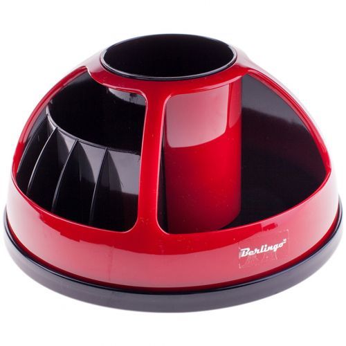 Настольная подставка Berlingo BR, 160*160*130 мм, вращающая, черная/красная / Подставки без наполнения