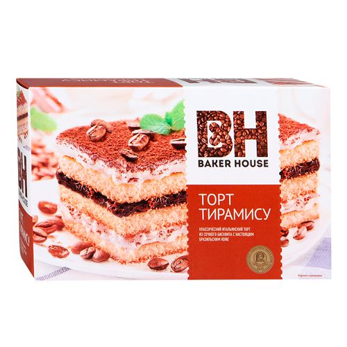 Торт бисквитный Baker House "Тирамису", 350 гр / Печенье, вафли, крекеры