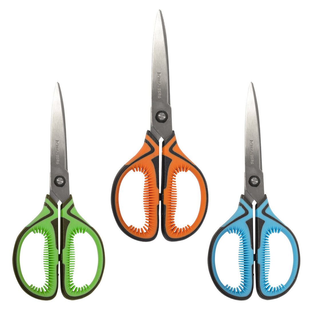 Ножницы Brauberg "Ultra Color", размер 19 см, ассорти / Ножницы
