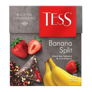 Чай Tess Banana Split, черный фруктовый, 20 пирамидок / Чай пакетированный