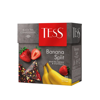 Шай Tess Banana Split, жемісті қара шай, 20 пирамидка / Қалташалардағы шай oe.kz Шай Tess Banana Split, жемісті қара шай, 20 пирамидка / Қалташалардағы шай