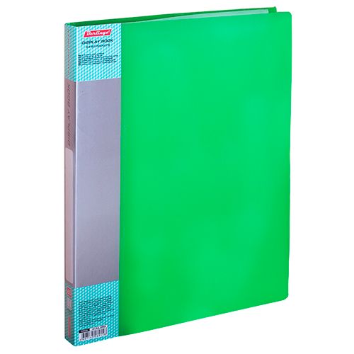 Папка файловая на 20 файлов Berlingo, А4 формат, корешок 14 мм, зеленая полупрозрачная / Папки файловые