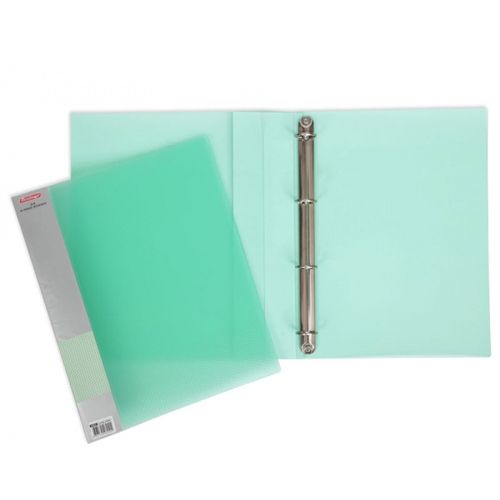 Папка Berlingo, А4 формат, на 4 кольцах, корешок 40 мм, проозрачный зеленый / Папки на кольцах