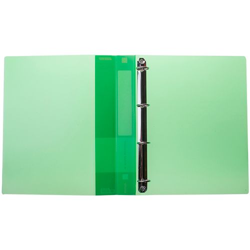Папка Berlingo, А4 формат, на 4 кольцах, корешок 40 мм, проозрачный зеленый / Папки на кольцах №2