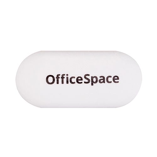 Ластик OfficeSpace овальный, 60*28*12 мм, белый, цена за штуку