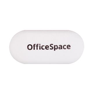 Ластик OfficeSpace овальный, 60*28*12 мм, белый, цена за штуку / Ластики