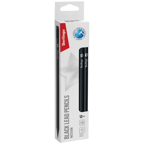 Карандаш чернографитный Berlingo "Western" HB, деревянный, заточенный с ластиком, цена за штуку / Карандаши чернографитные №2