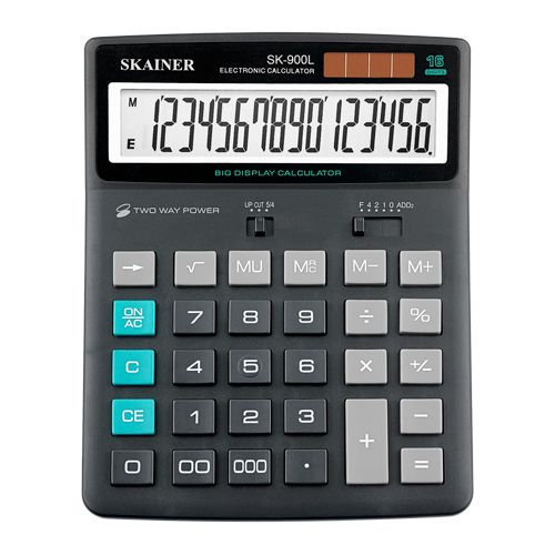 Калькулятор настольный SKAINER SK-900L, 16 разрядов, 155*202*35 мм / Калькуляторы настольные