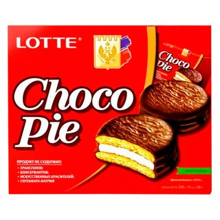 Бисквит Lotte "Chocolate-Pie", 336 гр, 12 штук в коробке / Печенье, вафли, крекеры