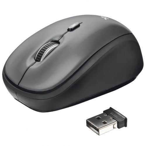 Мышь беспроводная оптическая Trust Yvi mini, USB, 3 кнопки, 800-1600 dpi, черная / Мыши беспроводные