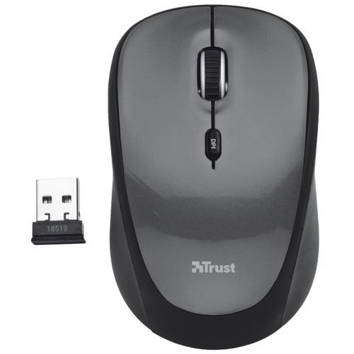 Мышь беспроводная оптическая Trust Yvi mini, USB, 3 кнопки, 800-1600 dpi, черная / Мыши беспроводные №2