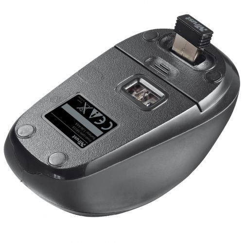 Мышь беспроводная оптическая Trust Yvi mini, USB, 3 кнопки, 800-1600 dpi, черная / Мыши беспроводные №3