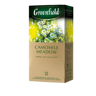 Шай Greenfield Camomile Meadow, шөпті, 25 қалташа / Қалташалардағы шай oe.kz Шай Greenfield Camomile Meadow, шөпті, 25 қалташа / Қалташалардағы шай