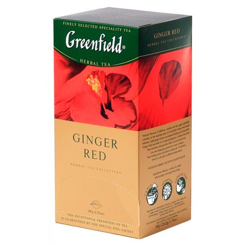 Чай Greenfield Ginger Red, травяной, 25 пакетиков / Чай пакетированный