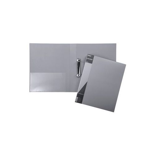 Папка Hatber "Standard", А4 формат, на 2-х кольцах, корешок 40 мм, серая / Папки на кольцах