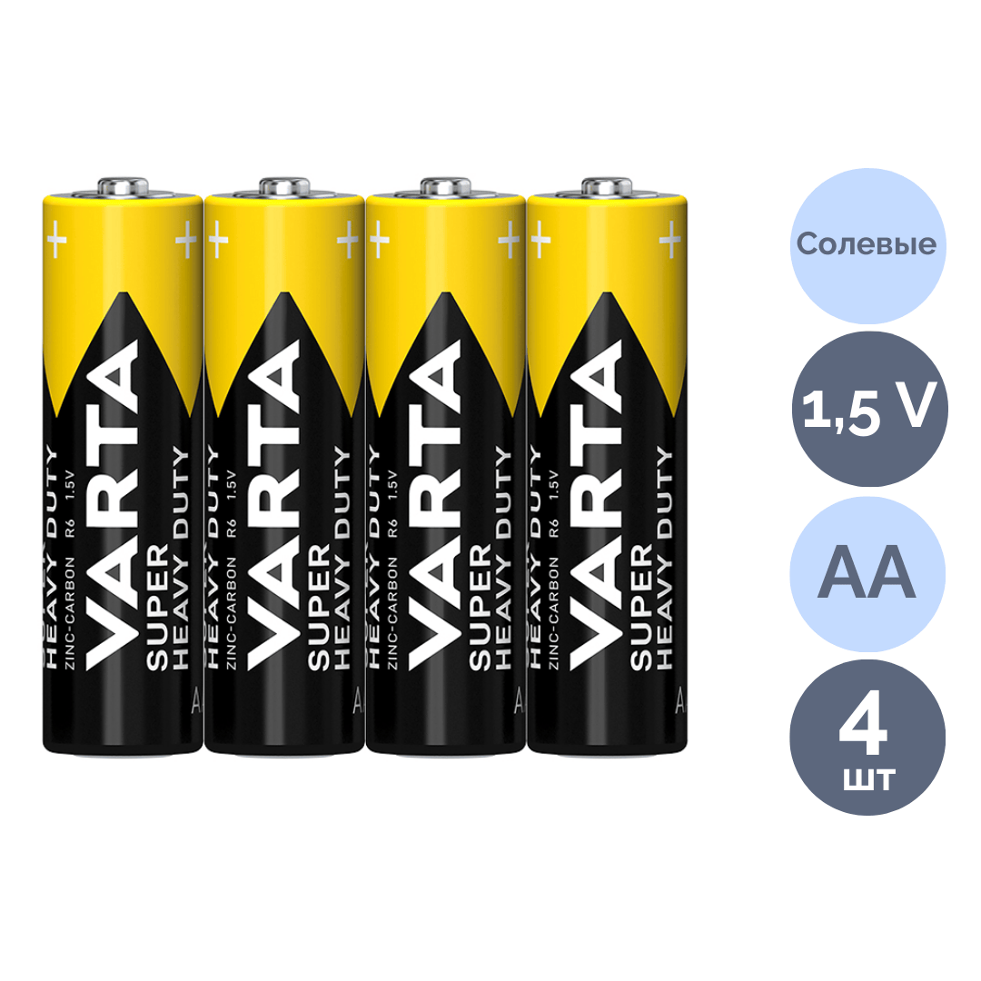 Батарейки Varta SUPERLIFE Mignon пальчиковые AA R6, 1.5V, 4 шт./уп, цена за упаковку, в пленке / Батарейки №3 oe.kz Батарейки Varta SUPERLIFE Mignon пальчиковые AA R6, 1.5V, 4 шт./уп, цена за упаковку, в пленке / Батарейки №3