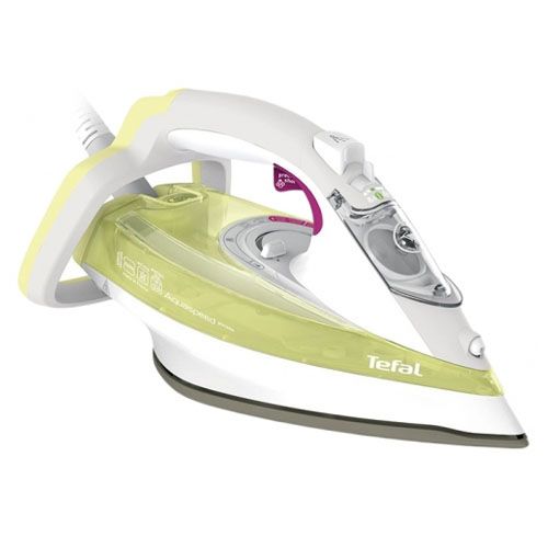 Утюг Tefal FV5510 Aquaspeed, мощность 2500Вт, резервуар 300мл, керамическая подошва, бело-желтый / Уход за одеждой