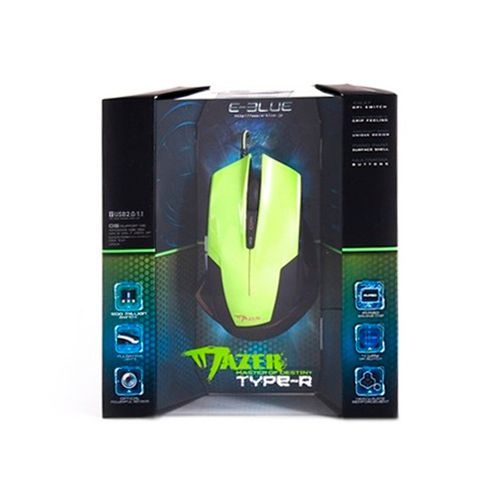 Мышь проводная оптическая E-Blue Mazer EMS124GR, USB, 7 кнопок, 600/1200/1800/2400 dpi, зеленая / Мыши проводные №3