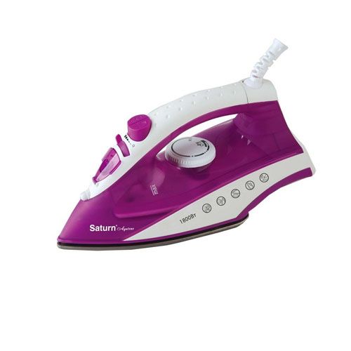 Утюг Saturn ST-CC7142, мощность 1800 Вт, резервуар 160мл, подошва из нержавеющей стали, фиолетовый / Уход за одеждой