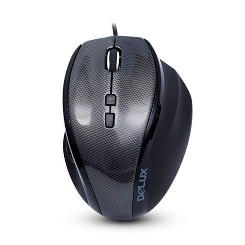Мышь проводная оптическая Delux DLM-535OUC, USB, 7 кнопок, 1000/1500/2000/3000 dpi, серо-черная / Мыши проводные №2
