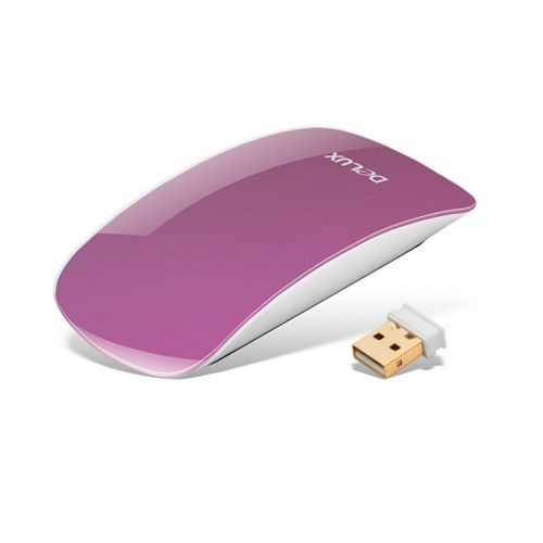 Мышь беспроводная лазерная Delux DLM-128LGP, USB, 1 кнопка, 1600 dpi, розовая / Мыши беспроводные