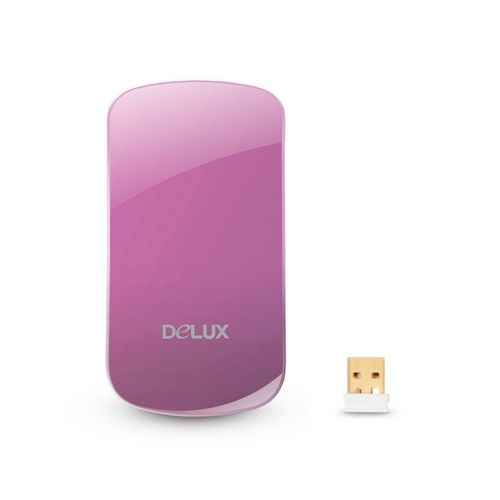 Мышь беспроводная лазерная Delux DLM-128LGP, USB, 1 кнопка, 1600 dpi, розовая / Мыши беспроводные №3