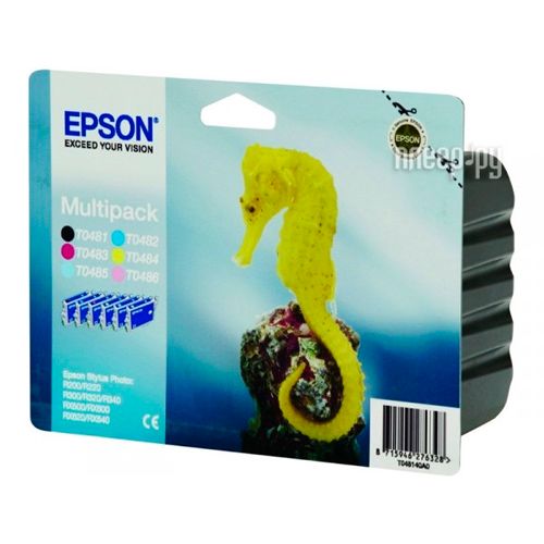 Картридж оригинальный Epson T0487 для Stylus photo R200/R300/RX500/RX600, набор 6 шт. / null