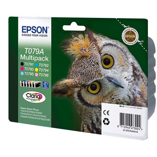 Картридж оригинальный Epson T079A for Stylus Photo P50/PX660, цветной 6 шт. / null oe.kz Картридж оригинальный Epson T079A for Stylus Photo P50/PX660, цветной 6 шт. / null