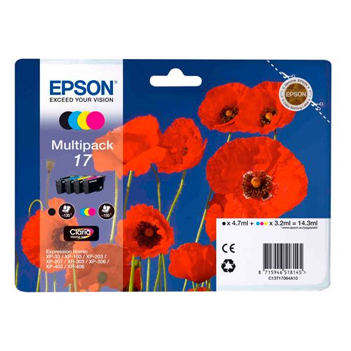 Картридж оригинальный Epson T1706 для Expression Home XP33/103/203/303, цветной / null