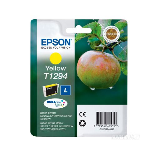 Картридж оригинальный Epson T1294 for Stylus Photo SX420W/SX425W/BX305F, желтый / null