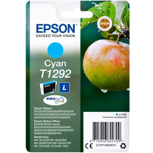 Картридж оригинальный Epson T1292 for Stylus Photo SX420W/SX425W/BX305F, голубой / null
