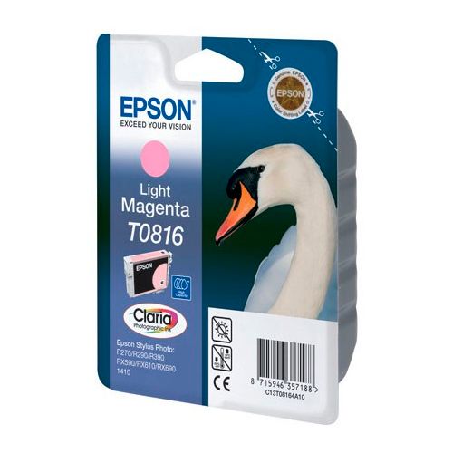 Картридж оригинальный Epson T0816 для StylusPhoto R270/290/RX590, светло-пурпурный / null