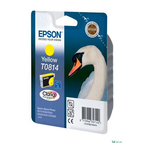 Картридж оригинальный Epson T0814 для StylusPhoto R270/290/RX590, желтый / null