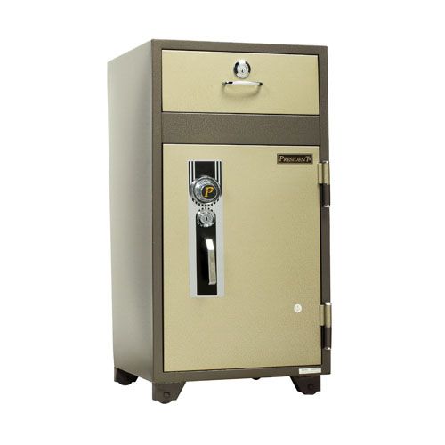 Ночной депозитный сейф President ND100, механический код + 2 ключа + ручка, с выдвижным ящиком / Сейфы