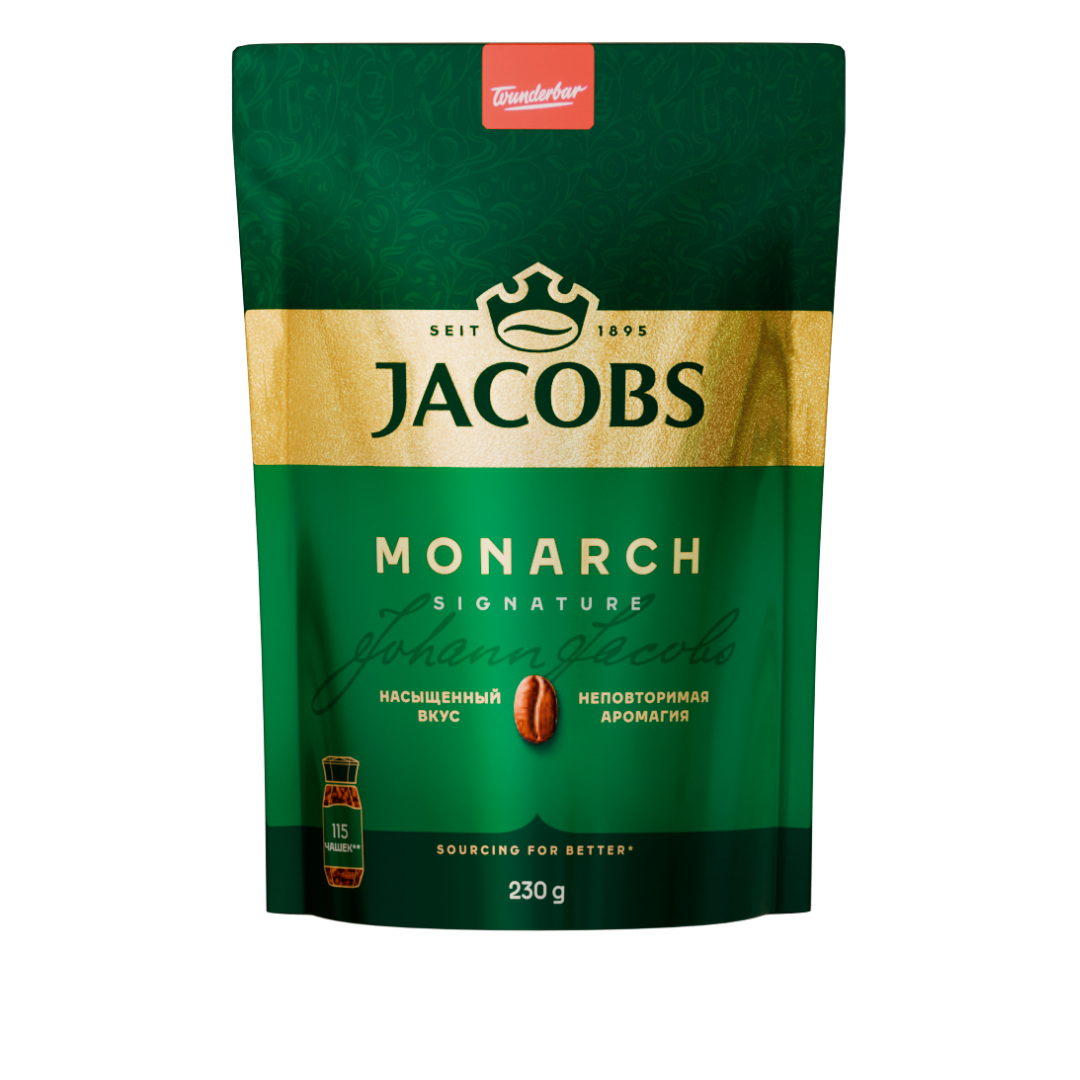 Кофе растворимый Jacobs Monarch, 230 гр, вакуумная упаковка / Кофе растворимый