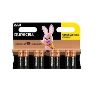 Батарейки Duracell пальчиковые AA LR6/MN1500,1.5 V, 8 шт./уп., цена за упаковку / Батарейки