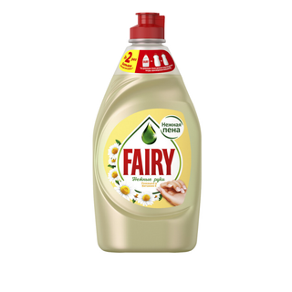 Ыдыс жууға арналған сұйықтық Fairy "Нәзік қолдар. Түймедақ және Е дәрумені", 450 мл / Ыдыс жууға арналған құралдар