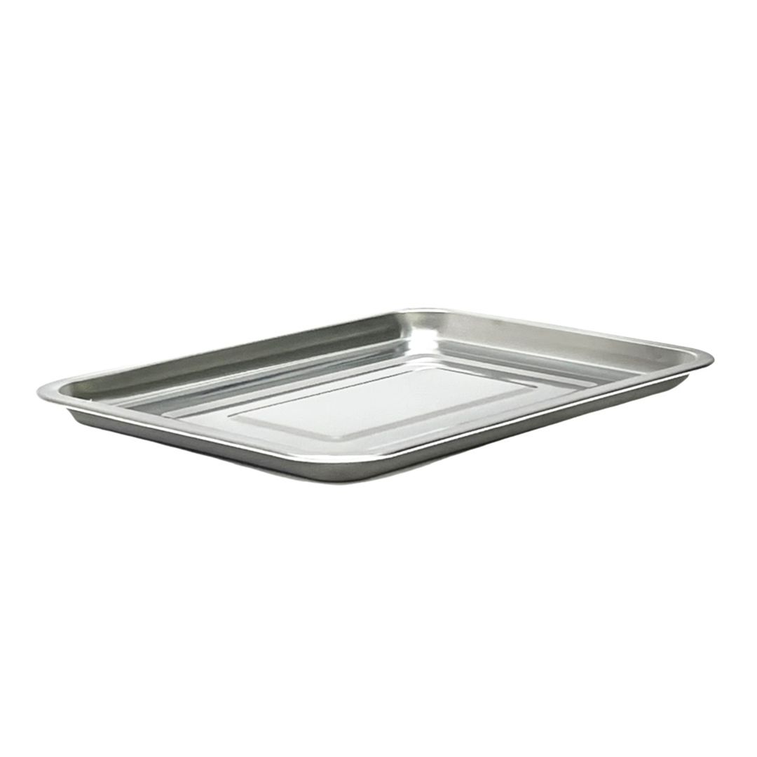 Металл жайпақ табағы Yiwumart, төртбұрыш, 35,3*26*2 см, тоттанбайтын болат, күміс / Асхана ыдыстары №2