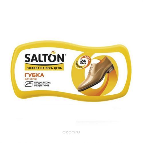 Губка для обуви из гладкой кожи Salton "Волна", бесцветная / Средства по уходу за обувью