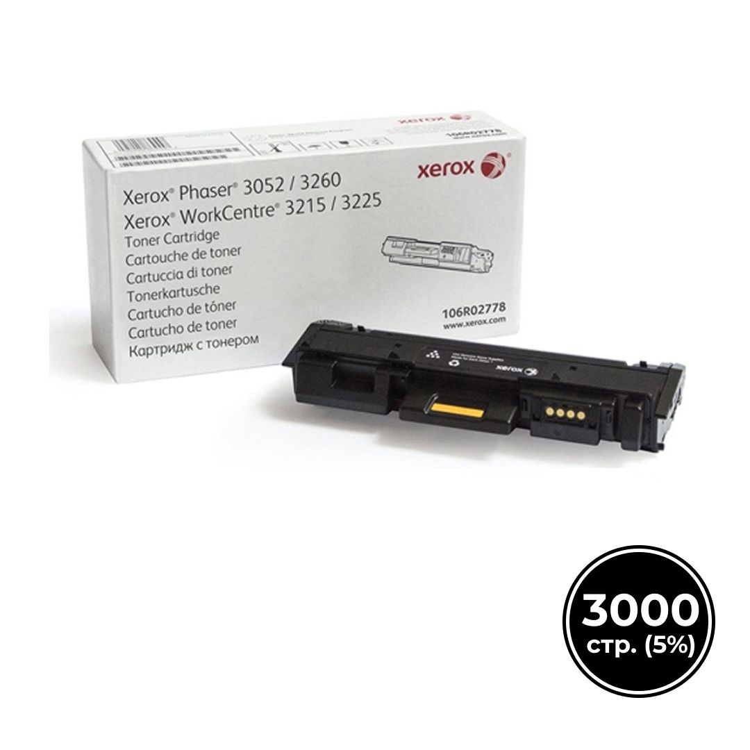 Картридж оригинальный Xerox 106R02778 для Phaser 3052/3260, WorkCentre 3215/3225, черный / Картриджи  черные