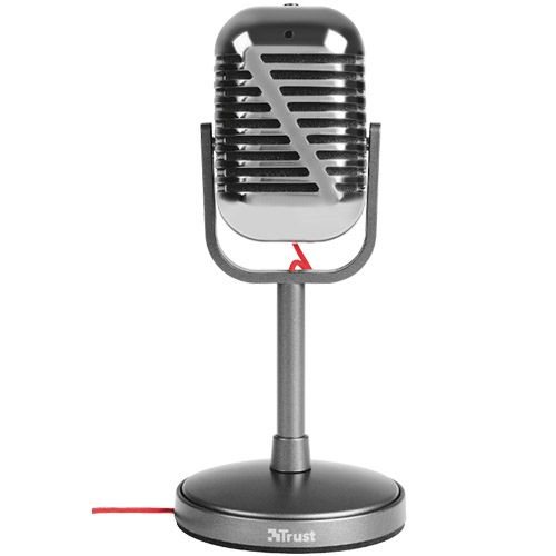 Микрофон Trust Elvii Desktop, 1,8 м, в винтажном стиле на подставке, серебристый / Веб-камеры №2 oe.kz Микрофон Trust Elvii Desktop, 1,8 м, в винтажном стиле на подставке, серебристый / Веб-камеры №2