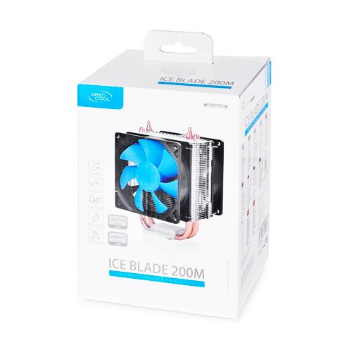 Кулер для CPU Deepcool ICE BLADE 200M поддерживает Intel LGA1366/1150/1151, 2200 об/мин, черно-синий / Ноутбук тіреуіштер №3