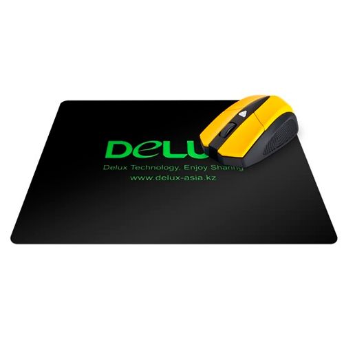 Коврик для мыши Delux, пластик, противоскользящая основа, 230*185*0,5 мм, черный / Коврики для мыши №3