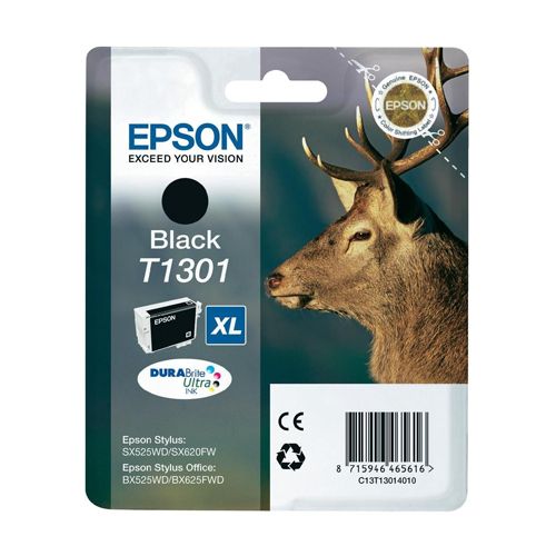 Картридж оригинальный Epson T1301 для Stylus SX525WD/SX535WD/Workforce WF-3520DWF/7015, черный / null